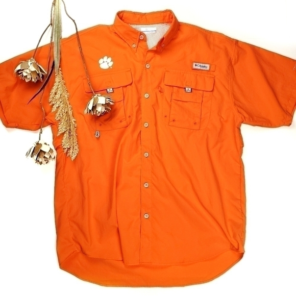Columbia PFG Clemson Tigers Embroidered Shirt M - Picture 4 of 14